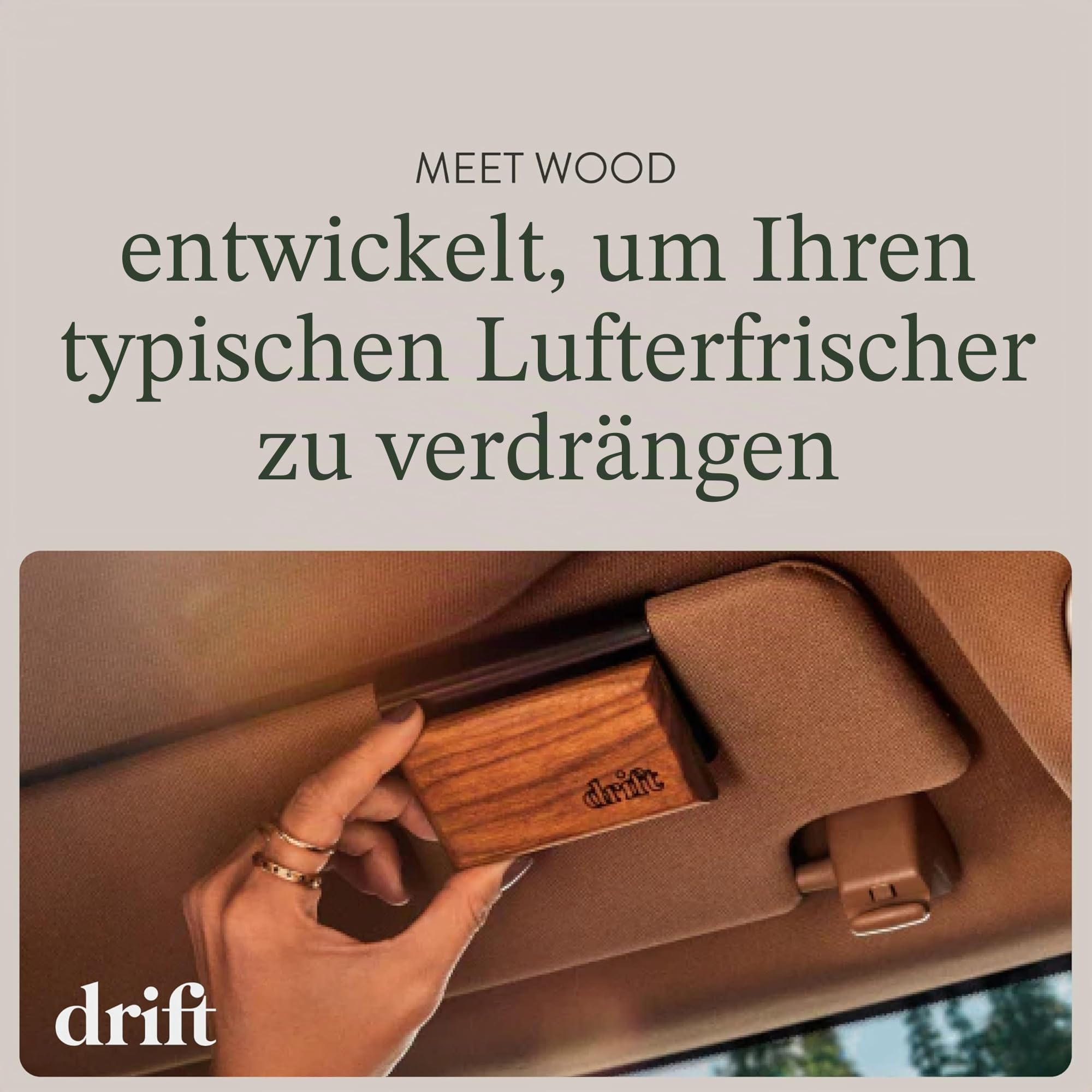 Drift Auto-Lufterfrischer-Starter-Set – Holzdesodorierer – Fahrzeuggeruchsentferner – Auto-Duftdiffusor – langanhaltende Autoerfrischung – Bernstein 3 Stück – Clip im Lieferumfang enthalten