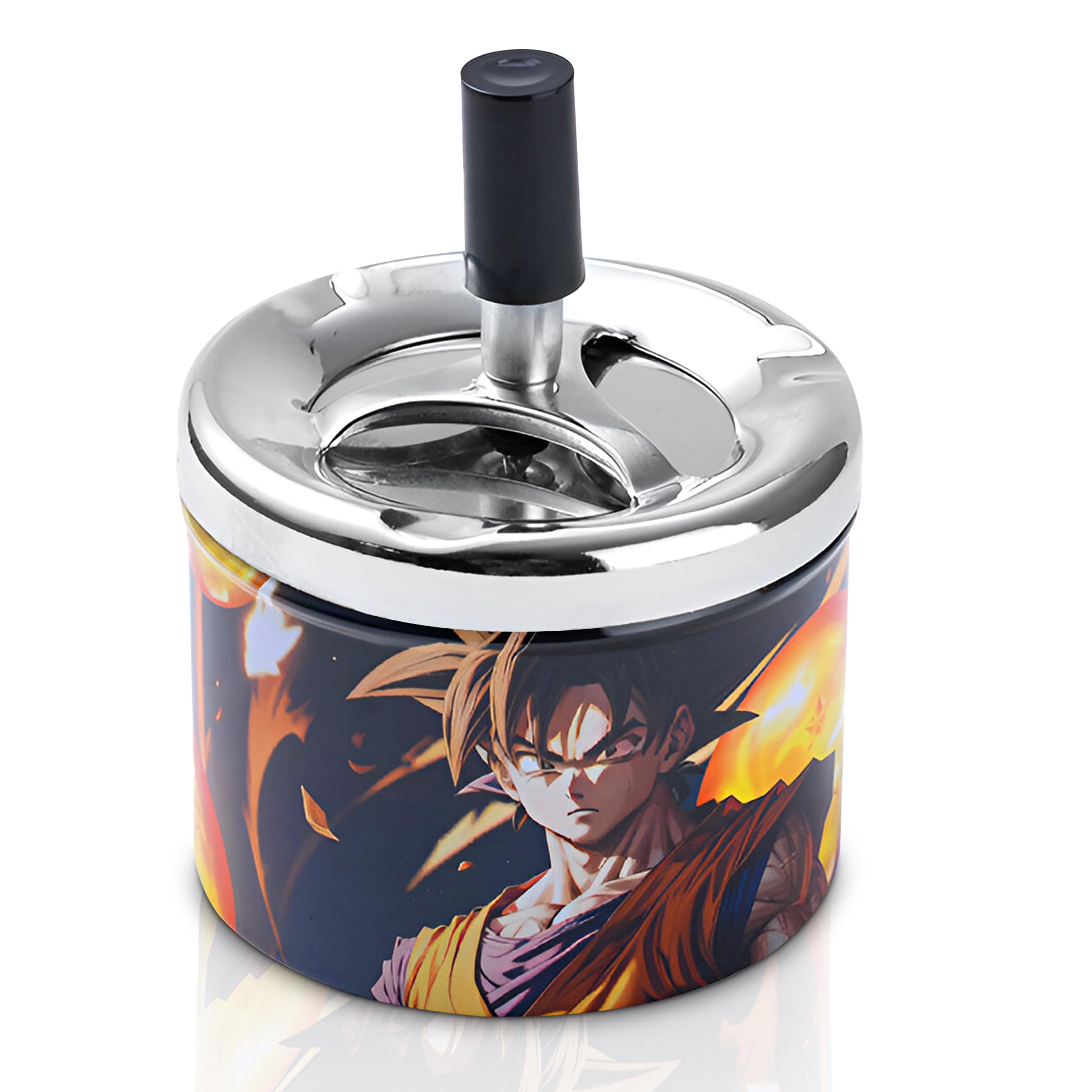 cigarette ashtray with lid Safco 9698BL Ash Black Urn 20cm Diameter Height Stainless Steel Cigarette Ashtray with