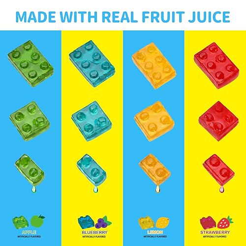 Miniatura 3 de Amos Bloques de caramelos de gomitas 4D, paquete a granel de 9.31 onzas para fiestas de cumpleaños infantiles, bolsa Grab N Go envuelta