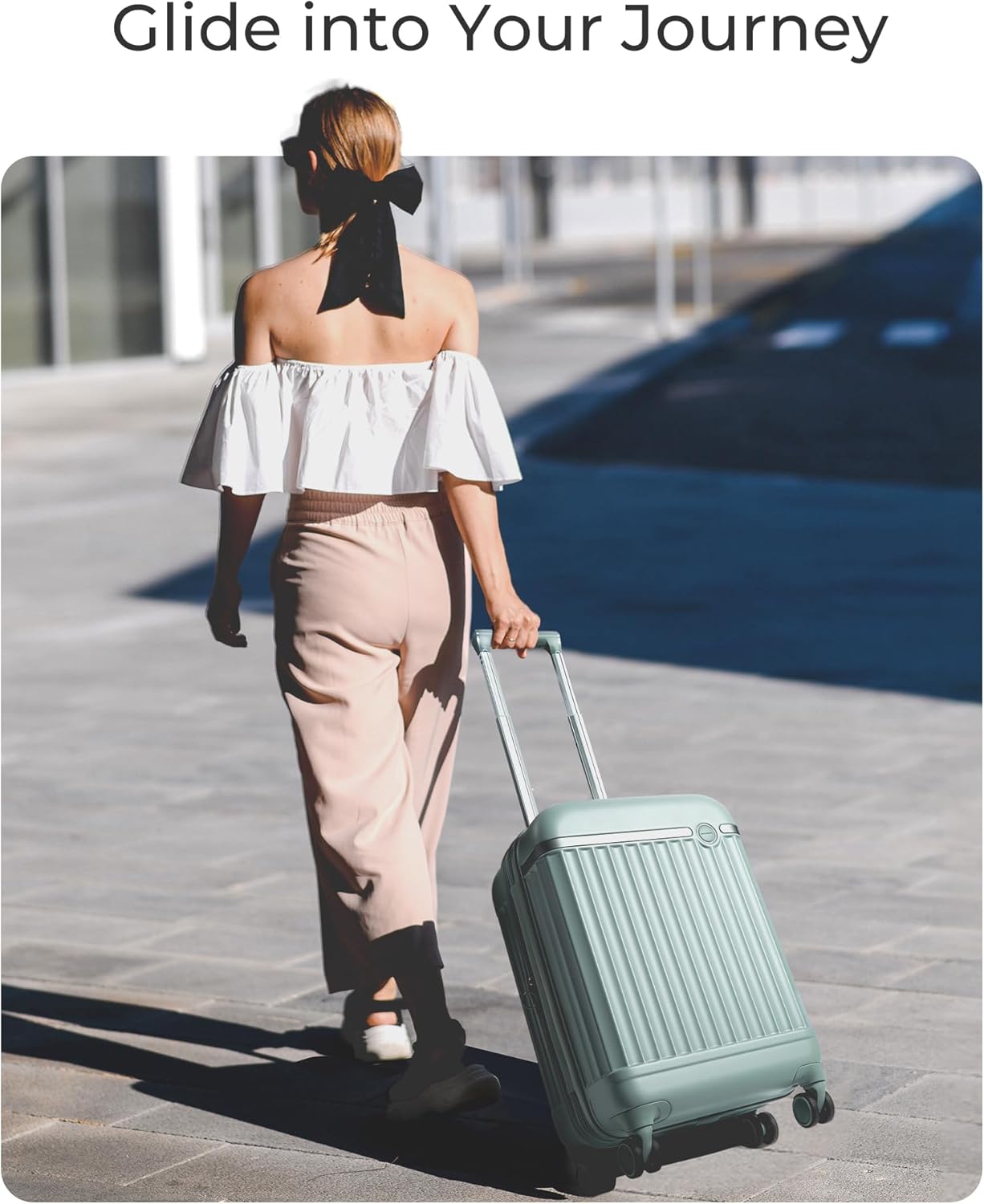 BAGSMART Carry On Luggage 22x14x9 Airline Approved with Spinner Wheels, Travel TSA Approved 100% PC Hard Shell Suitcases, 20 Inch Expandable Luggage with TSA Lock, Dark Sea Green - Image 7