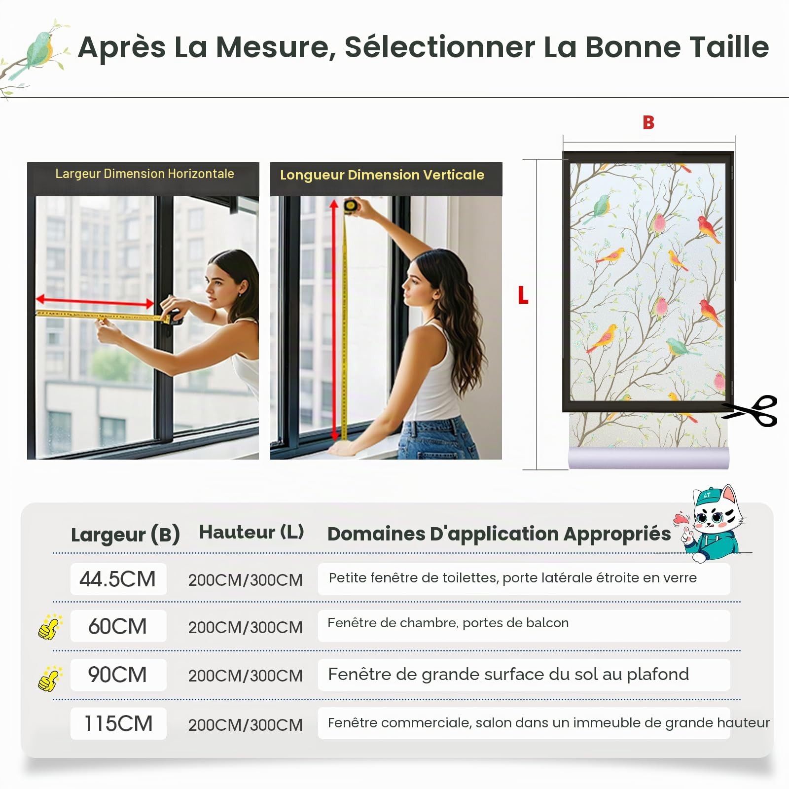 Lifetree Film pour Fenêtre sans AdhéSif - Anti Regard, Vitrail Autocollant Décoratif Opaque, Anti-UV, pour Fenêtres et Portes 115 x 200 cm