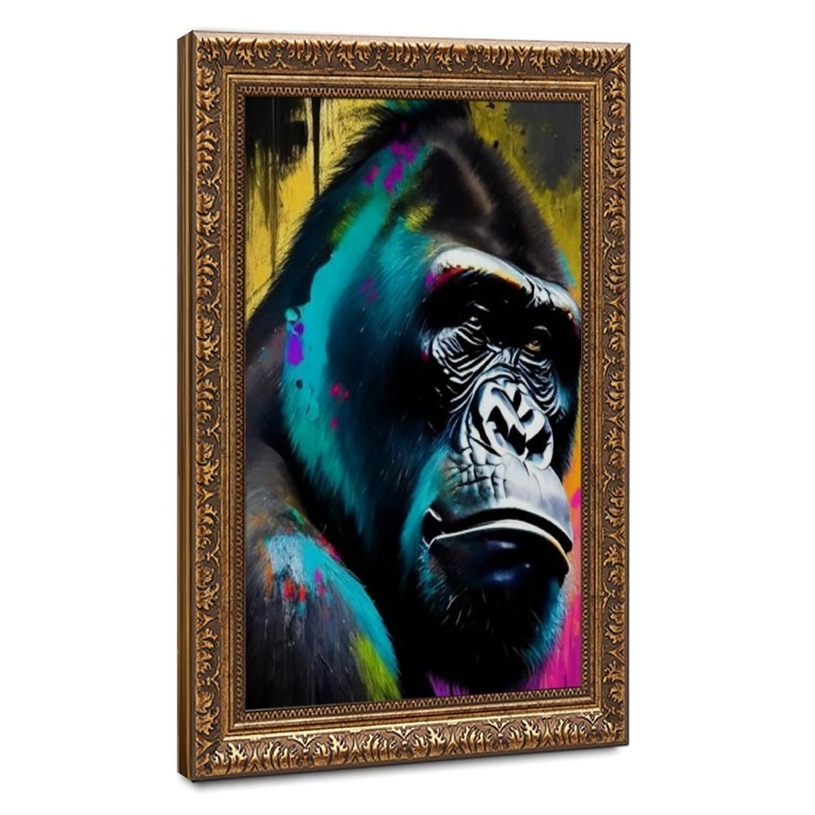 Bareronor Gorilla With Graffiti Poster Canvas Poster Bedroom Decor Landscape Office Room Decor Gift 20" L X 30" W