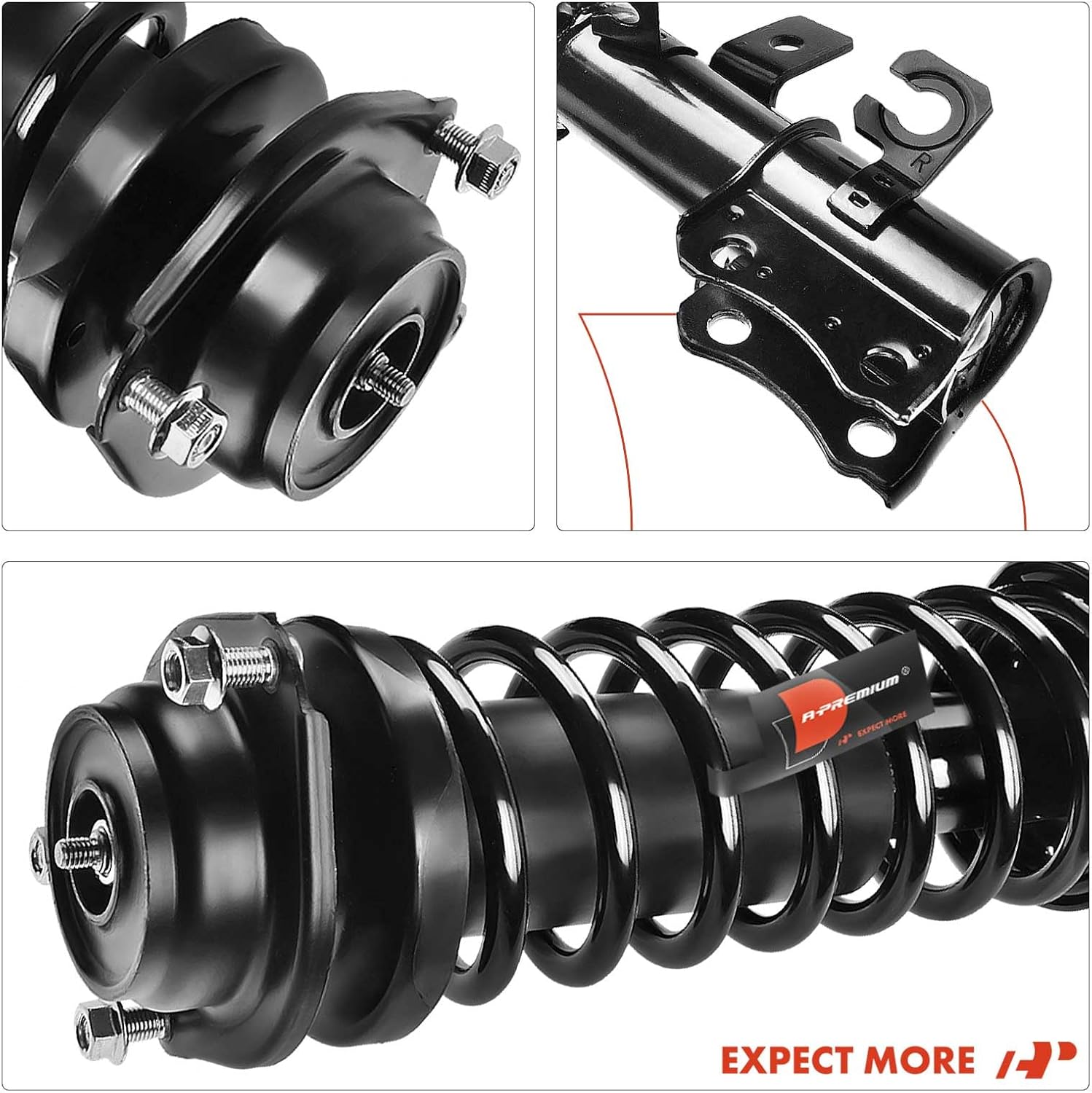 A-Premium Front Strut Assembly Compatible with Kia Rio 2002 2003 2004 2005-2x Replacement Suspension Complete Strut Shock Absorber with Coil Spring