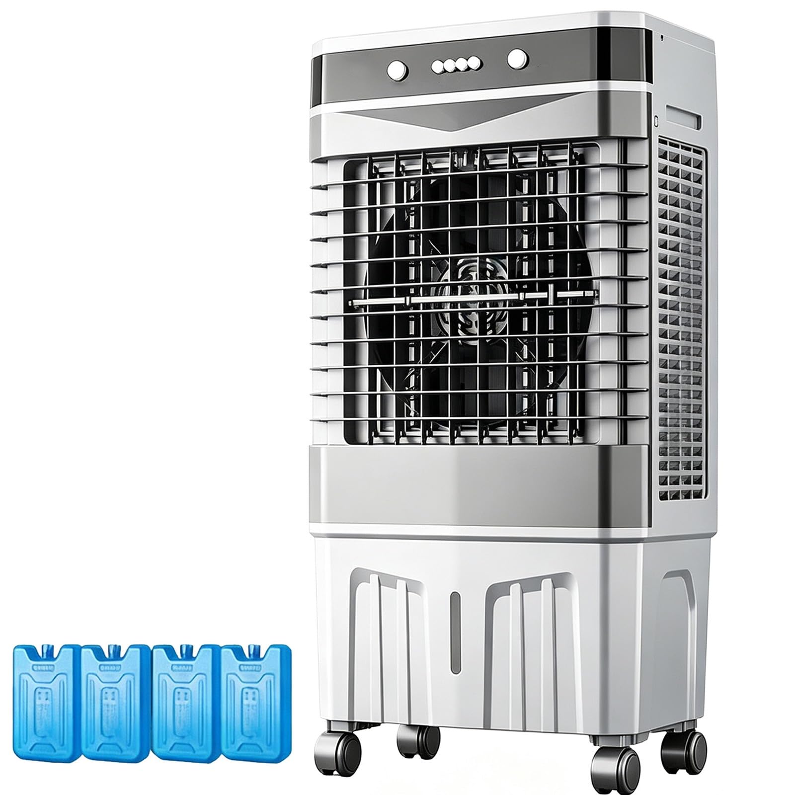 Klimatyzator Przenośny, Zbiornik 40L, 3 Prędkości Szeroki Nawiew | Przenośny Klimatyzator Parowy, Moc 80W, Oscylacja 120°, do Garażu Sypialni Lokalu