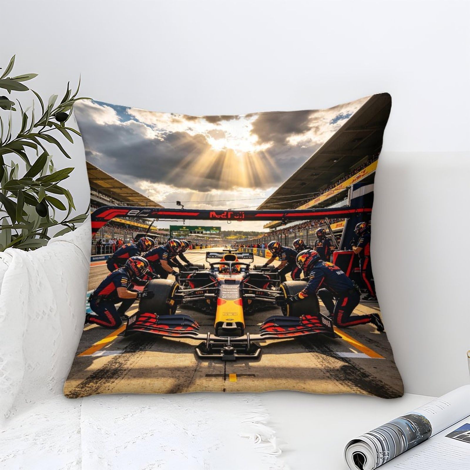 Xiaopangxy Formulaa Racing-8 Cushion Cover 45X45cm Formulaa Racing, Microfiber Pillow Cover Decorative Pit Stop Throw Pillows Farmhouse Decor For Home Cushion Case
