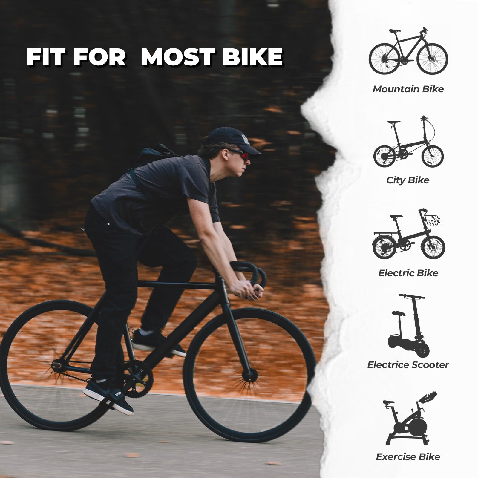 ROCKBROS Selle de Vélo Ergonomique Large et Confortable, Siège de Vélo de Route MTB pour Homme et Femme, Absorbant Les Chocs et Coussin Imperméable, 27x25cm
