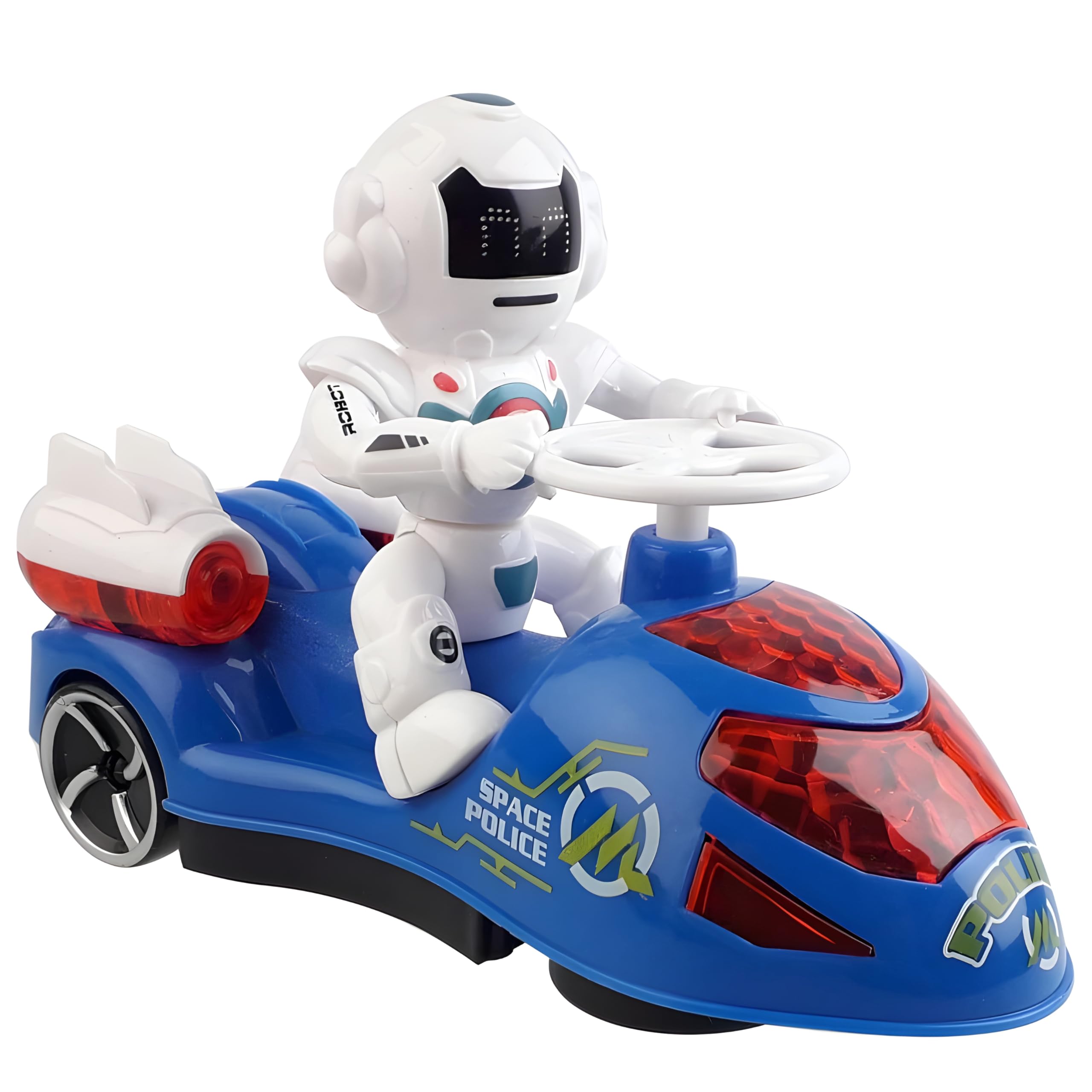 KOKEE TOYS Space Police Cartoon Robot Figure Speed Racing Car