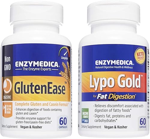 Enzymedica GlutenEase, 60 cápsulas Lypo Gold, 60 cápsulas