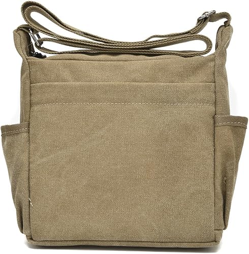 Miniatura 6 de Bolsa de mensajero pequeña de lona, bolsa de hombro casual, bolsa organizadora de viaje, bolso multibolsillo, bolso cruzado