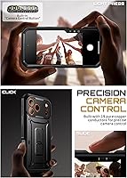 Vista 4 de SUPCASE Funda para iPhone 17 Pro Max con botón de control de cámara (Unicorn Beetle Pro), [soporte integrado y protector de pantalla]