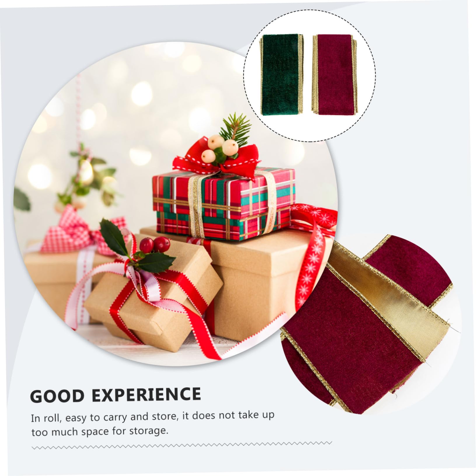 Tofficu 10rollen Neuer Titel Weihnachtsbänder Weihnachtsdeko Geschenkband Für Bastelarbeiten Dunkelrotes Und Grünes Samtband Für Geschenkverpackungen Weihnachtsbaum Und Heimdekoration