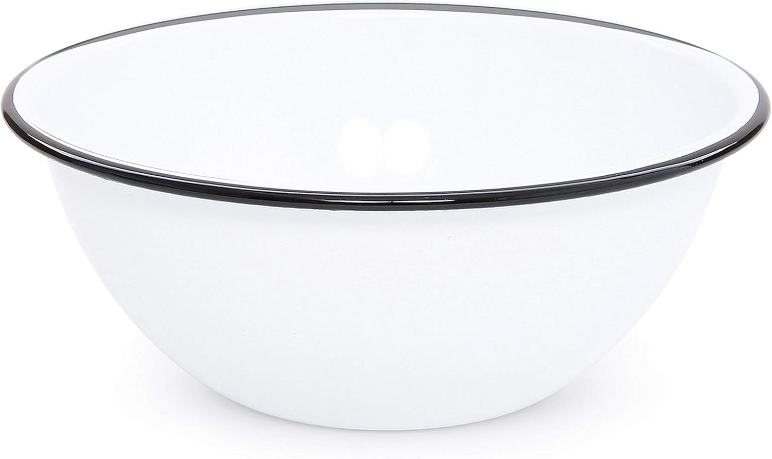 Crow Canyon Home Enamelware Serving Bowl, 1.5 quart, Blue/White Splatter (Single)