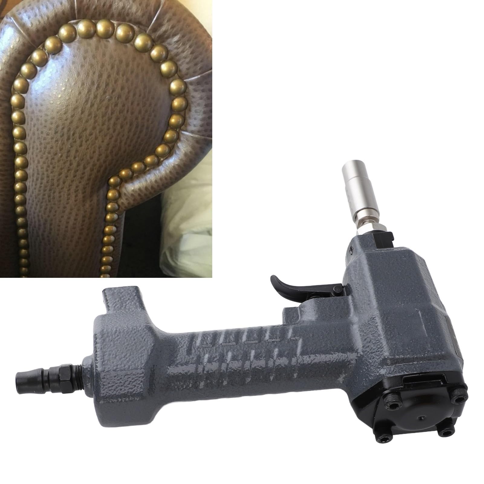 Cloueuse Pneumatique Décorative pour Tissus D'ameublement, Pistolet Décoratif pour Meubles, Diamètre de la Tête du Pistolet à Clous, Pistolet à Clous de Finition, Cloueur