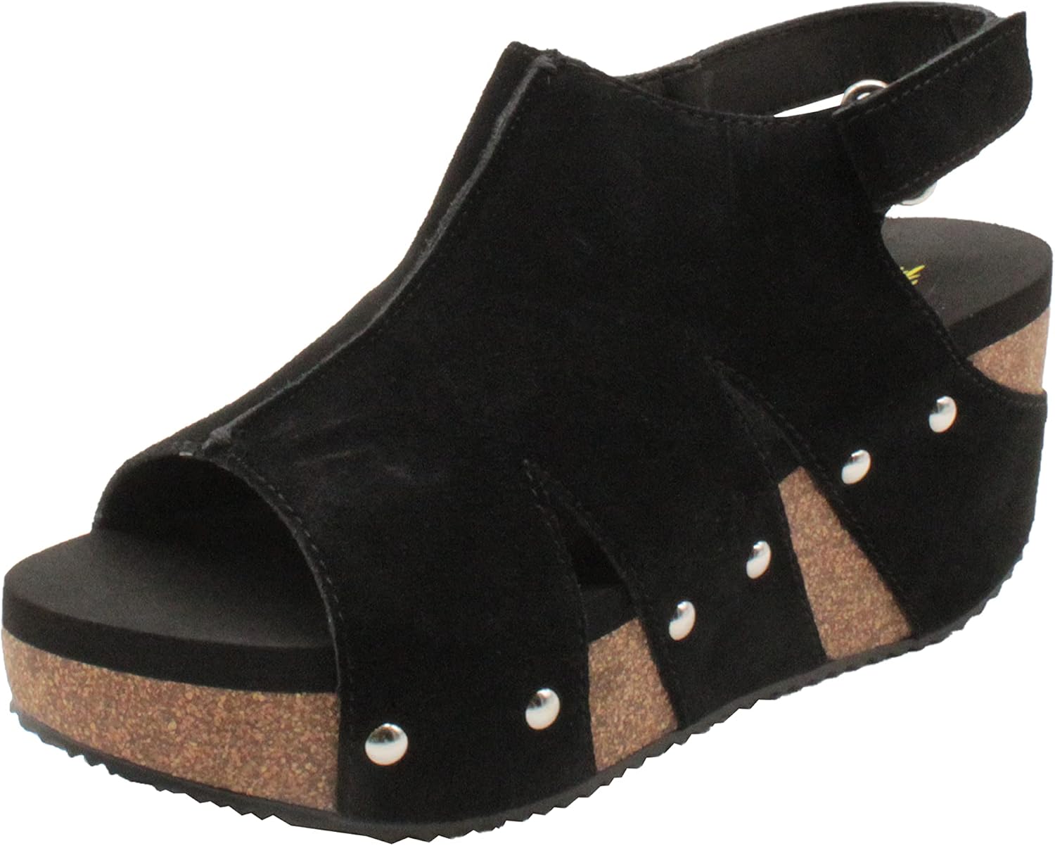 VOLATILE Women's Wedge Sandal, Black, 8