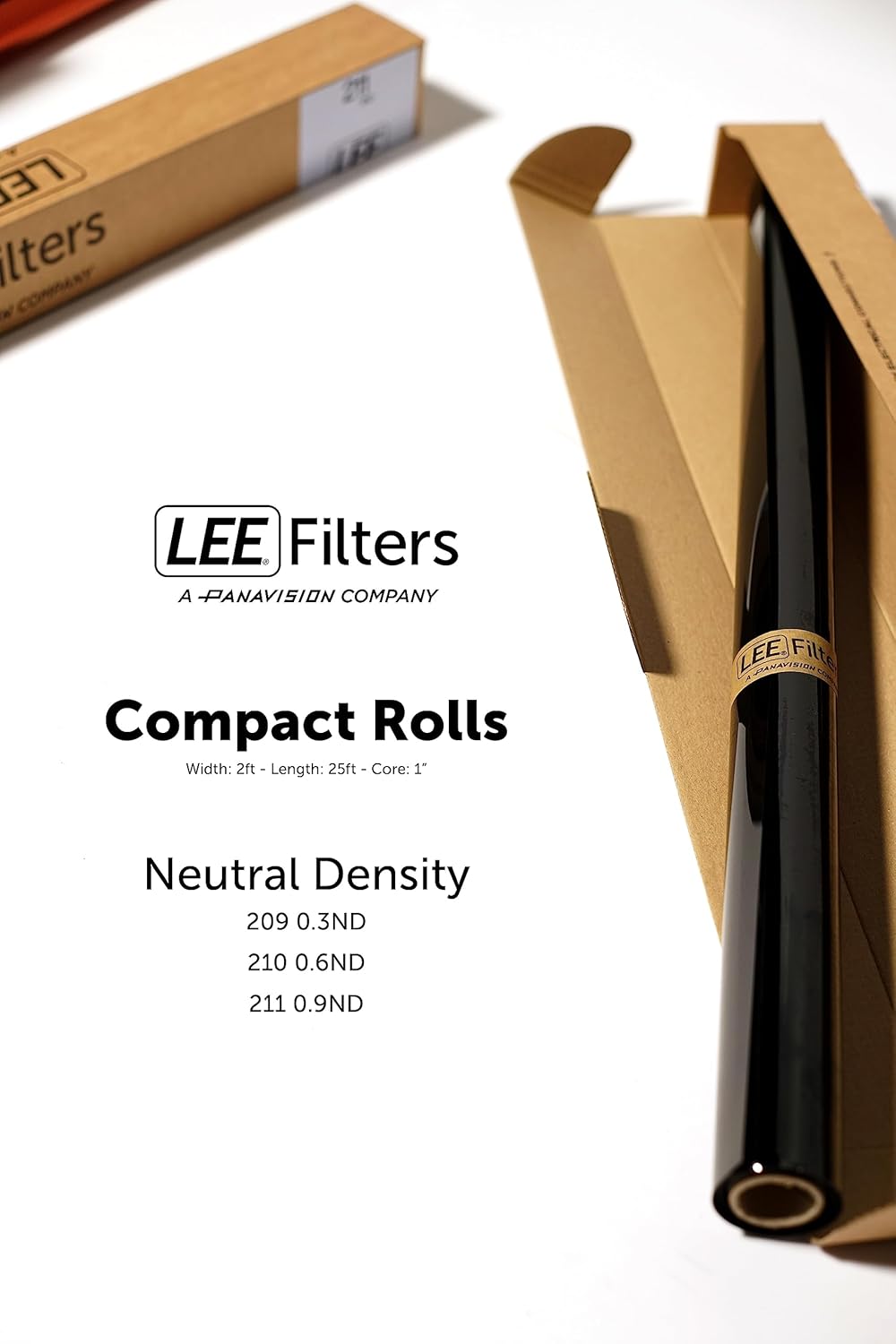 LEE Filters 209 0.3 Neutral Density Compact Roll - 2ft Wide Polyester Lighting Gel for Reducing Light 1 Stop for Diffusion Filter Effect - Made in UK