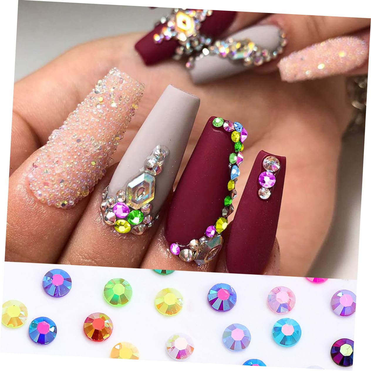 Per Unghie in Resina Colorata Decorazione Per Nail Art Retro Piatto Ciondolo Per Manicure Da Te