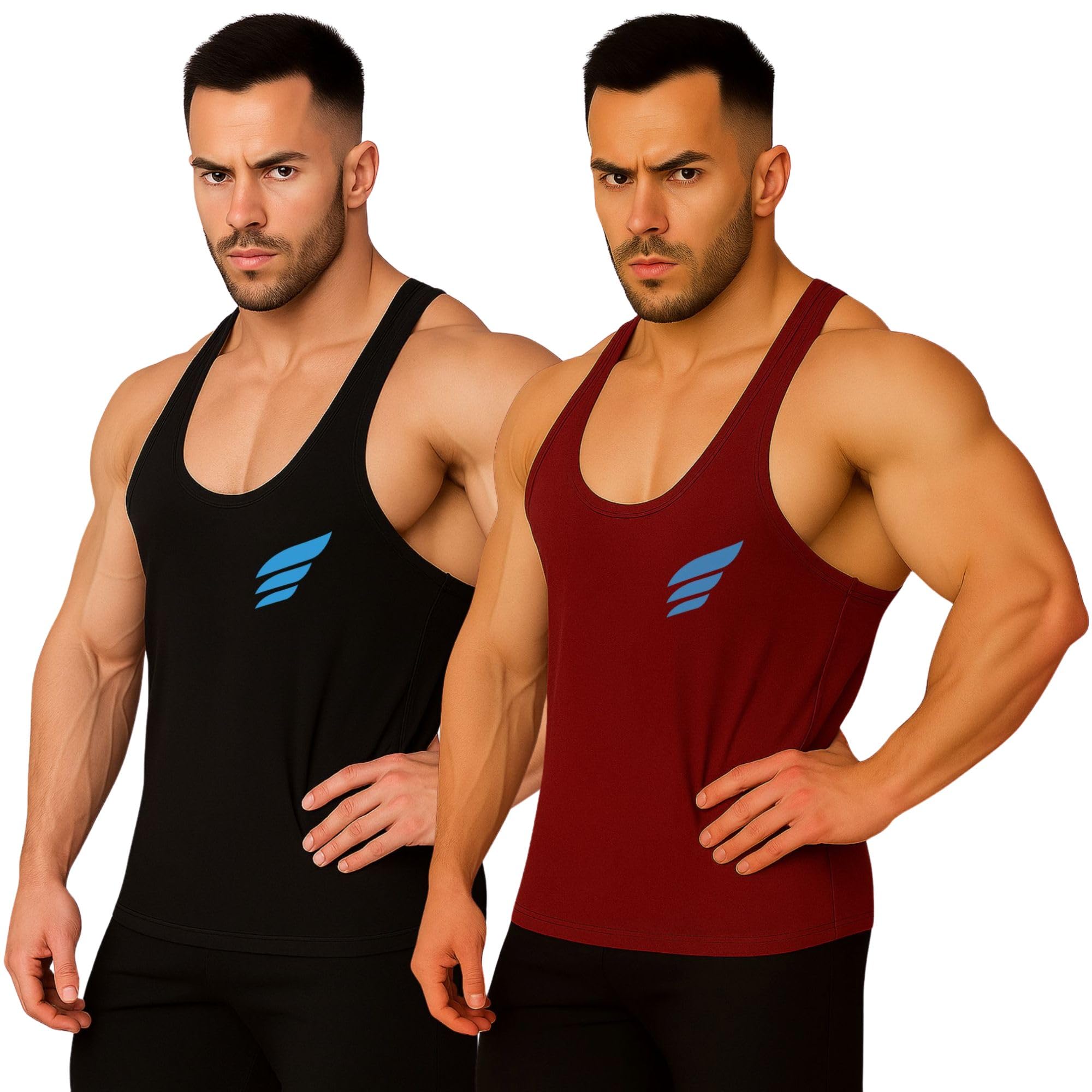 3colors Men's Gym Vest | Sleeveless Tank Top for Workout, Bodybuilding & Sports | Y-Back Stringer Athletic Fit Racerback -RB Cut Energy-picture-44