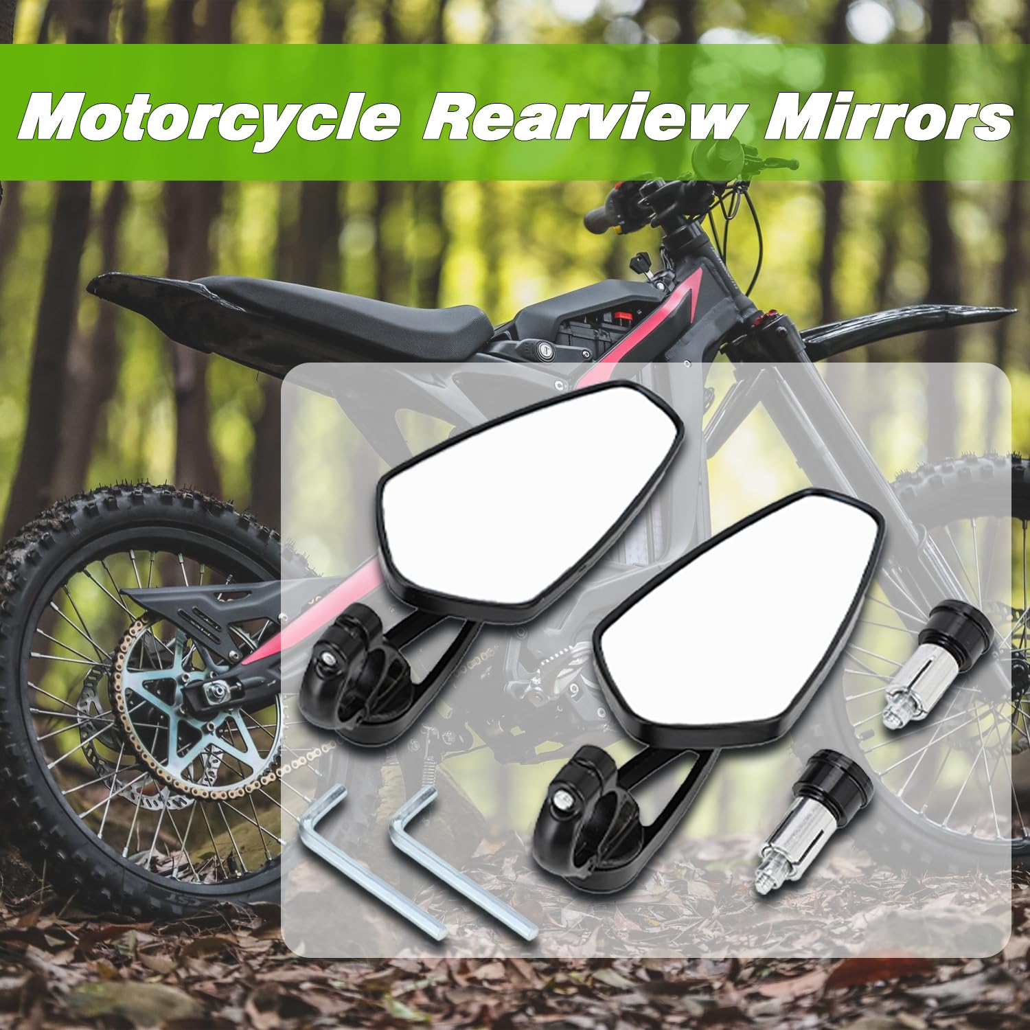 Rétroviseur de Moto,1 paire de Rétroviseur de Moto,Rétroviseur Latéral Rétroviseur d'extrémité de Guidon Moto pour Sur-Ron X/S Sur Ron Light Bee