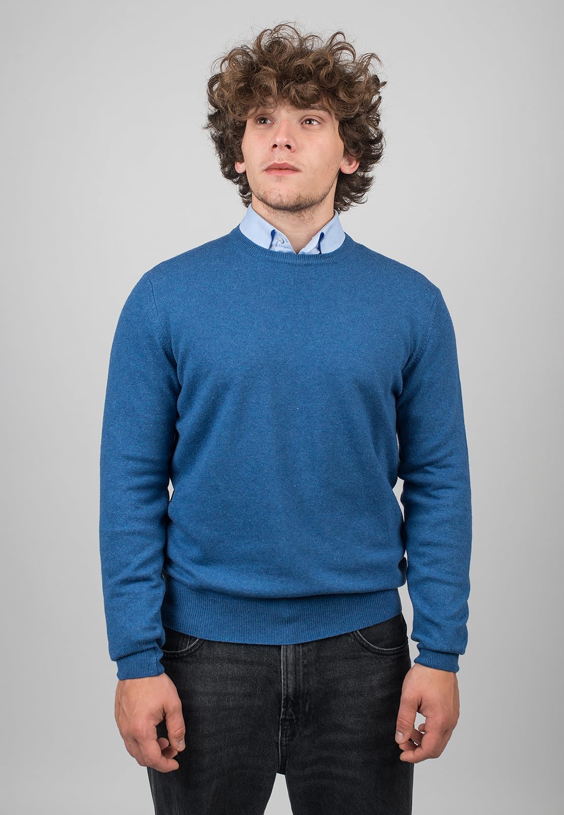 Dalle Piane Cashmere Herren Pullover Rundhals Kaschmir-Mix | Feiner Strickpullover für Büro, Alltag und Freizeit, Herbst und Winter, Geschenk für Ihn, Made in Italy