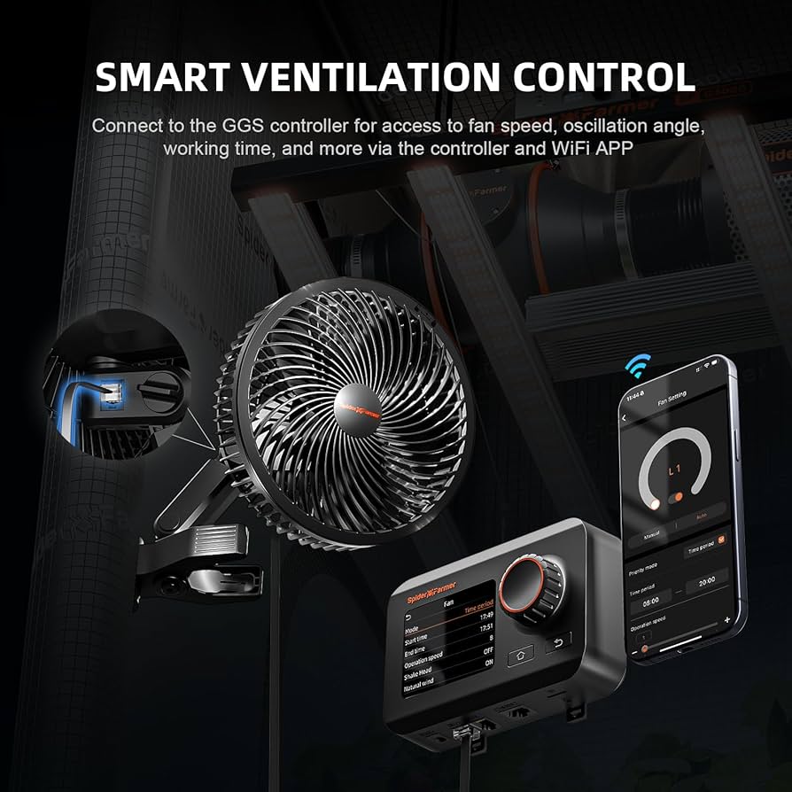 Spider Farmer 最新 ECモーター壁掛け扇風機 Amazon.com: Spider Farmer New Grow Tent Clip Fan 6