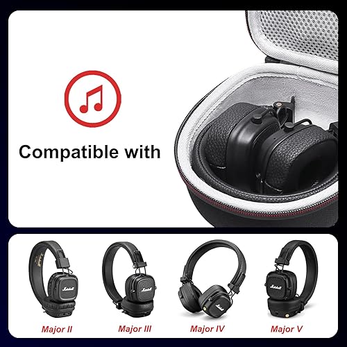 Miniatura 2 de LTGEM - Funda para auriculares compatible con auriculares Bluetooth inalámbricos Marshall Major V/IV/III/II, bolsa de almacenamiento de viaje para