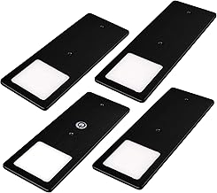 kalb LED Under-Unit Lights, Black, 5 W, Very Flat Kitchen Light with Touch Dimming Function, Recessed Spotlight, Selection: Set of 4, Neutral White