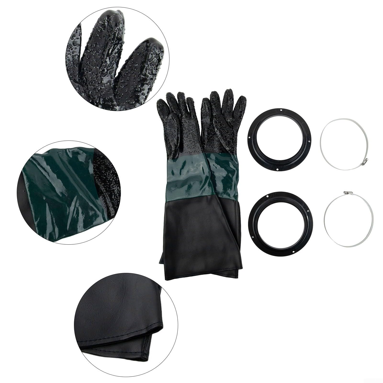 Gants de travail pour sablage - Longueur : 58,4 cm - 15,2 cm - Protection contre les particules