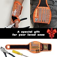 Vista 2 de Pulsera magnética con linterna y pedal magnético para sujetar tornillos, correa de herramientas magnética para sujetar tornillos, clavos, brocas
