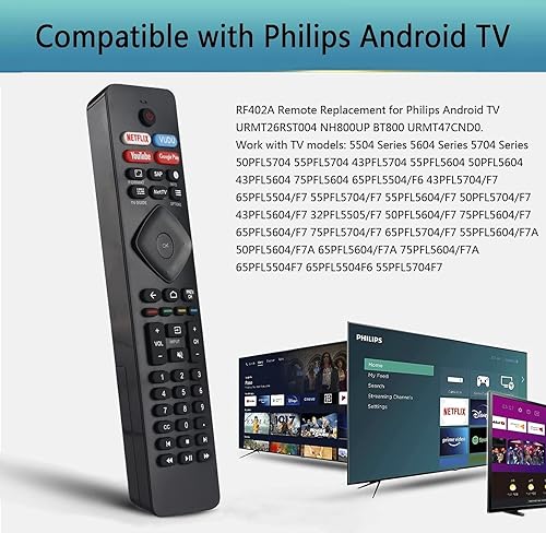 Miniatura 4 de Control remoto universal para Philips Android Smart TV, NH800UP RF402A-V14 reemplazo remoto, 43PFL5604/F7 43PFL5704/50PFL5704/F7 55PFL5604/F7