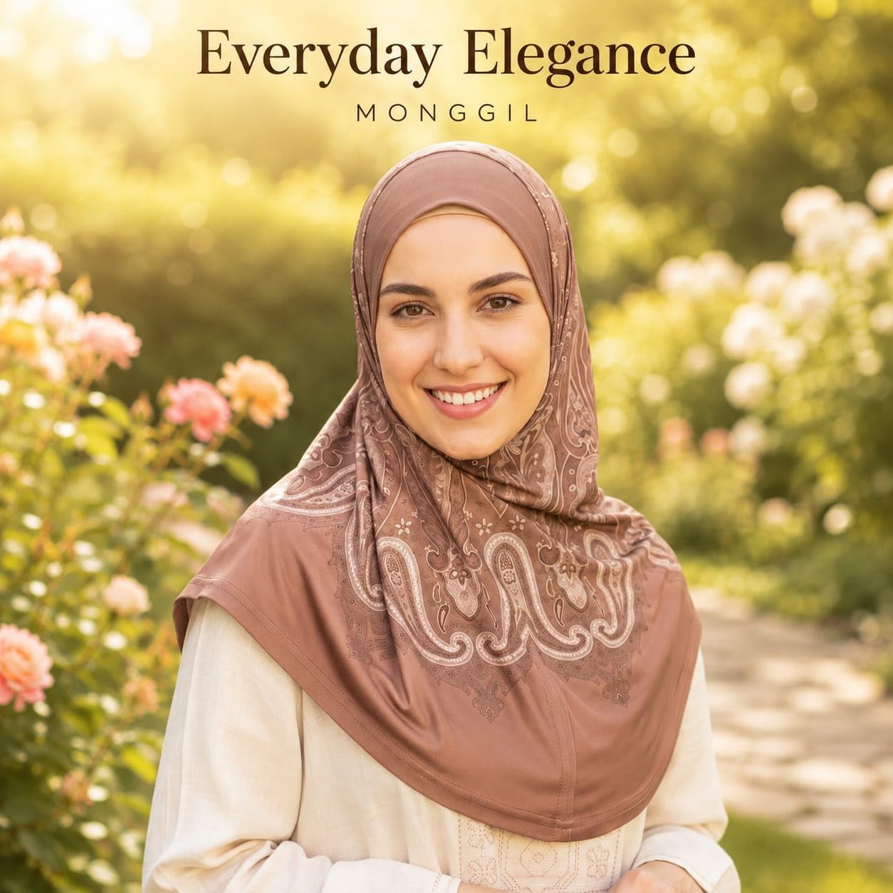 Hijab Scarf for Women, Printed Jersey Instant Slip-On Ready to Wear