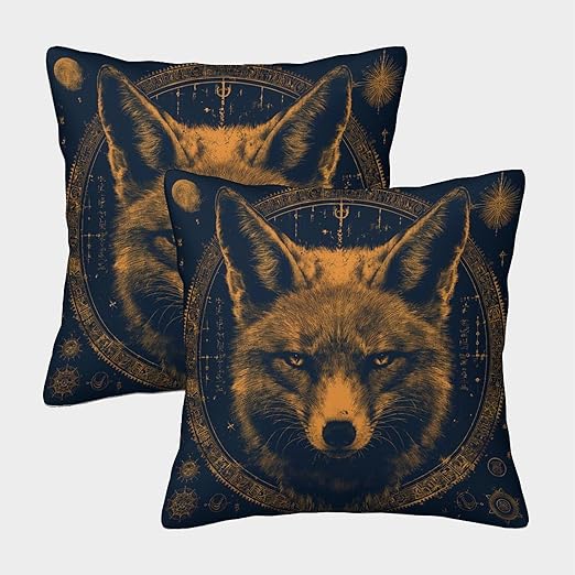 ELBDUTEVU Fox Cushion Cover, Set of 2 Cushion Covers, Living Room