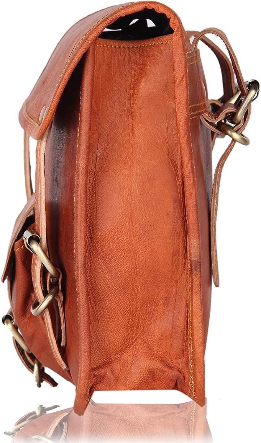 2X Motorcycle Leather Bag Genuine Saddlebag Bike Leather Messenger