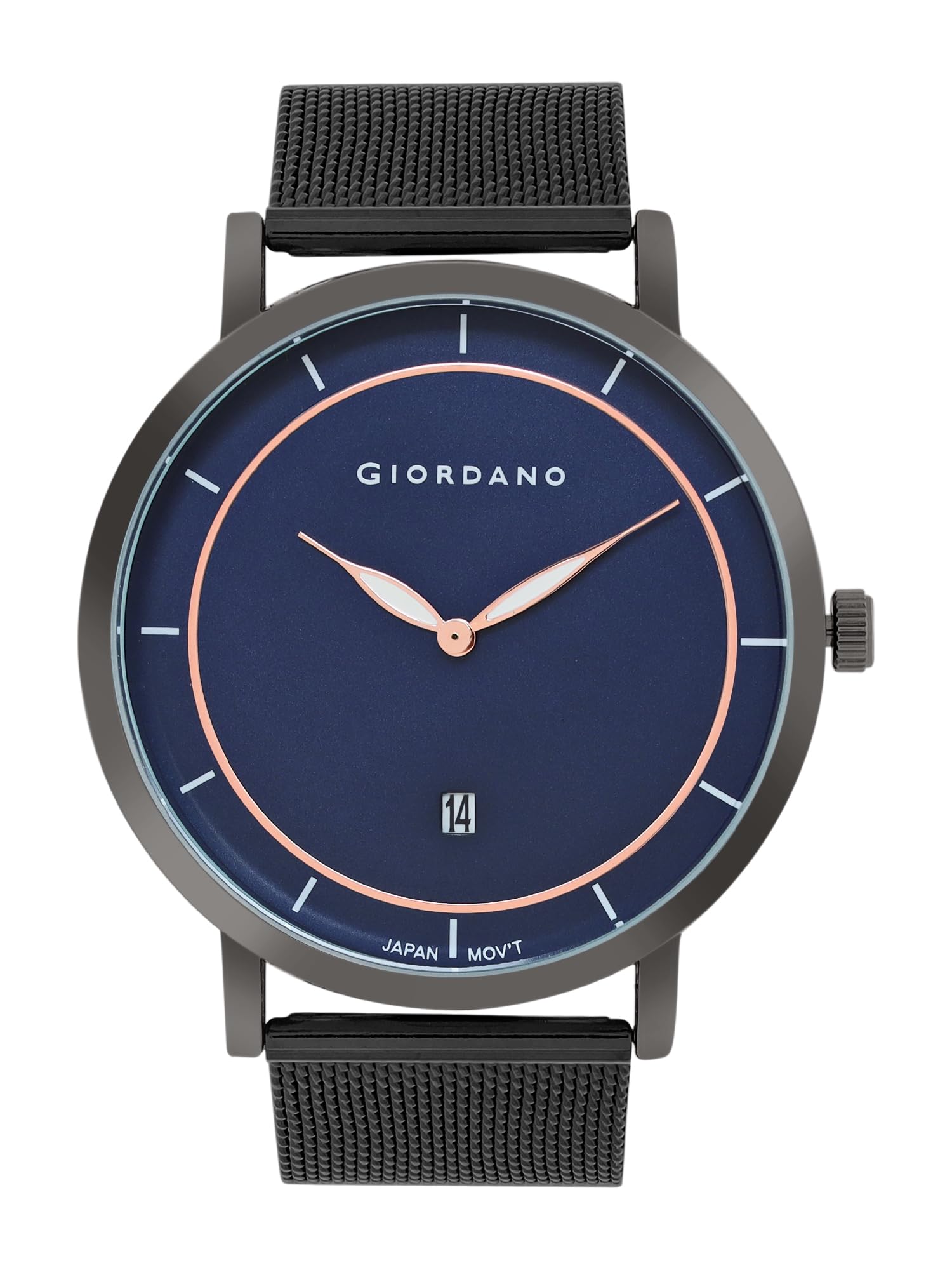 Giordano Casual Wrist Watch for Men Mesh Metal Strap Round Dial| 2 Hand Mechanism with Date Analog Watch - GZ-50054 (B0CCPGNTK6) Amazon Price History, Amazon Price Tracker