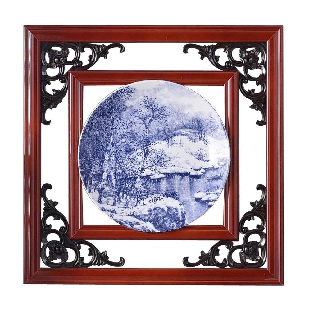 Decoration murale salon et couloir en sculpture bleu et blanc porcelaine C