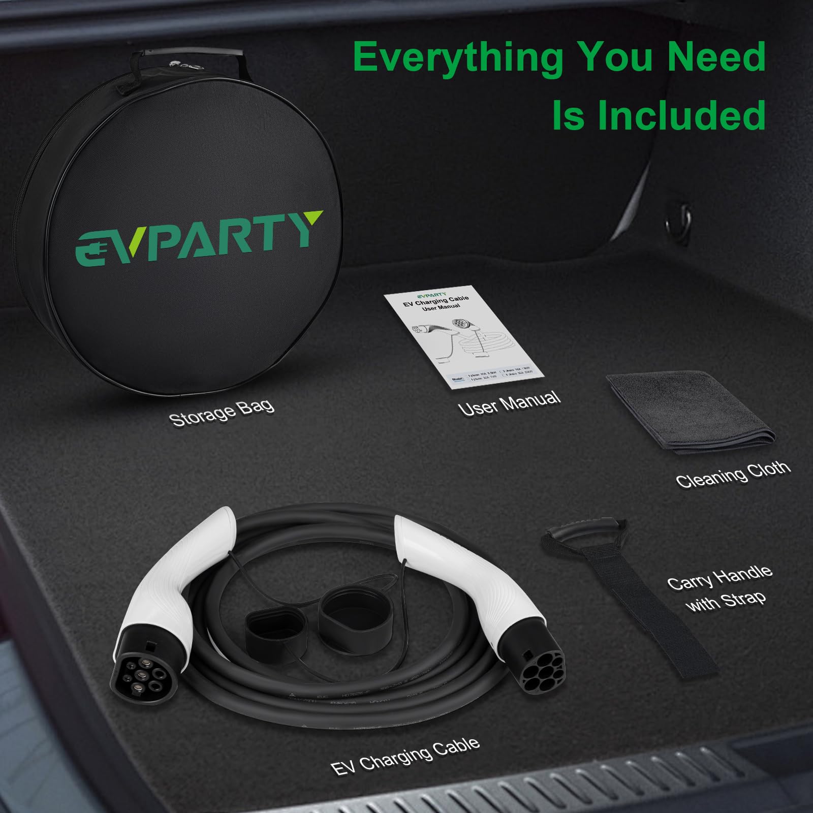 Typ 2 Ladekabel 11kW 7m 16A 3-Phasig für EV/PHEV Elektroautos Kompatibel mit Model Y/3/S/X, ID.3, ID.4, ID.5, Q4 E-Tron, IONIQ 5, Kona usw (Weiß)