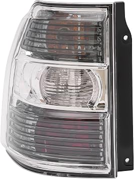 Halogen Tail Light Assembly for Mitsubishi Pajero V97 2007 2008 2009 2010 2011 2012 2013 2014 2015 Left Driver Side Rear Tail Lamp Replacement Clear Lens Black Housing 8330A597 Left Driver Side