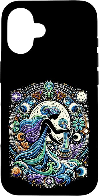 Zodiac Aquarius Astrology Pouring Water Birthday Sign Case for iPhone 16