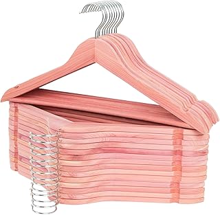 Cedar Hangers, 30 Pack Wooden Hangers with Smooth Notches, Wooden Hanger for Closet, Sturdy Wood Suit Hanger with 360 Rotating Hook Great for Refresh Closet