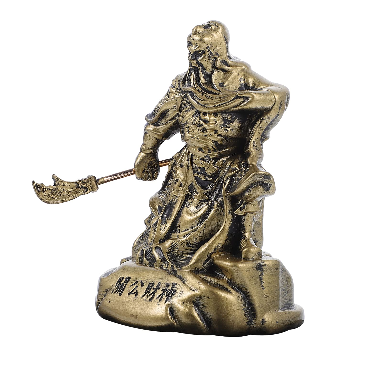 NUOBESTY Chinese God of Wealth Figurine Guan Yu Statue CAI Shen Feng Shui Table Ornament Yuan Bao Wealth Lucky Decoration Chinese New Year Gift
