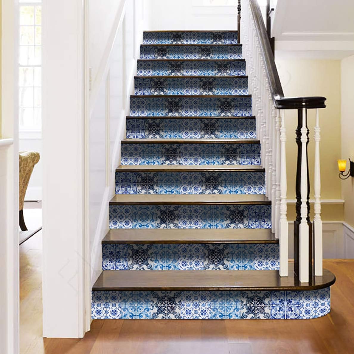 Tile Stickers by Mi Alma 24 pcs Talavera Wall Stencils Wall Stickers Peel and Stick Easy Application – Ideal for Bathroom, Kitchen Wall Tile Decals (5x5 Inch)