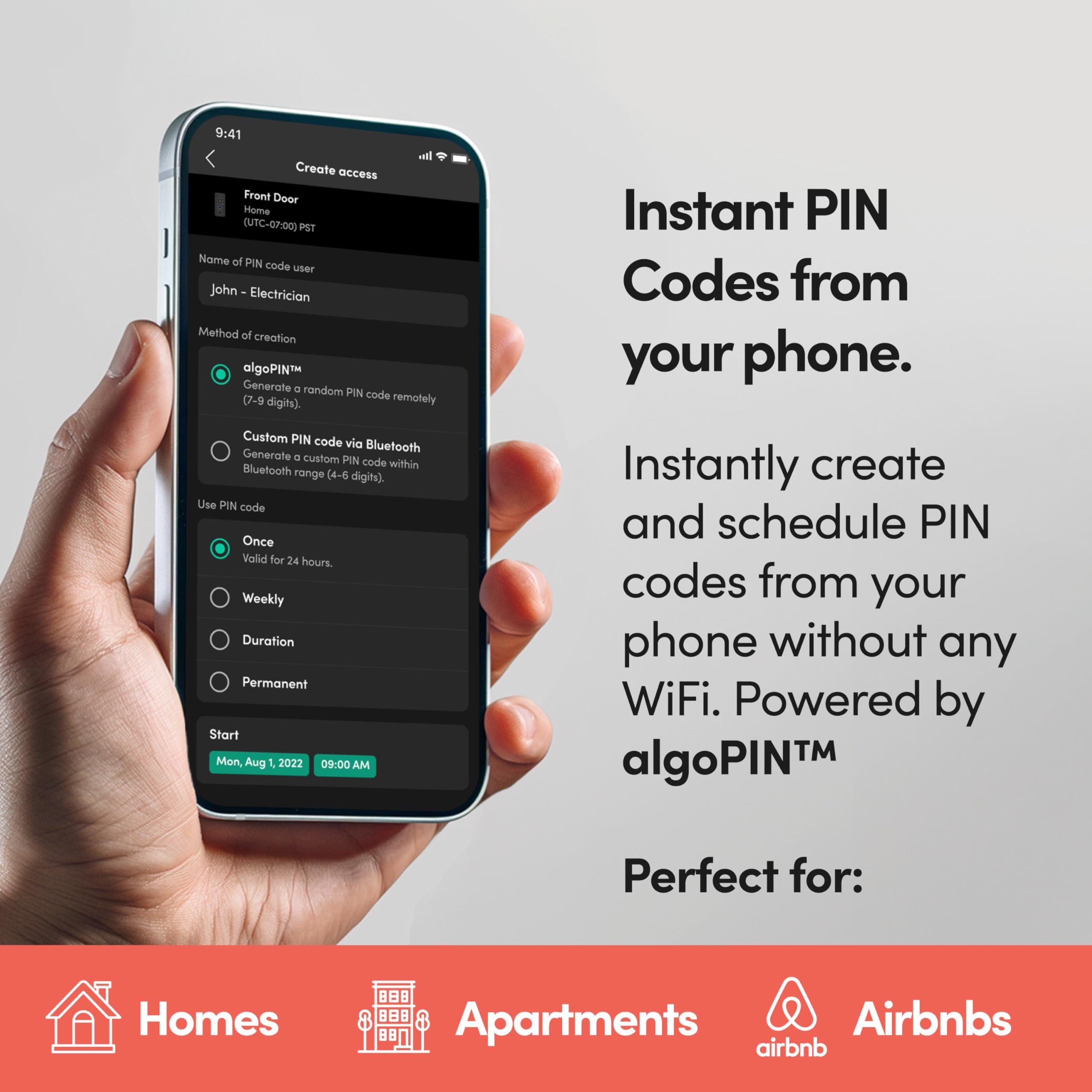 igloohome Caja de seguridad inteligente impermeable con códigos PIN sin conexión y control de aplicación Bluetooth (iOS y Android). Para Airbnb, agentes inmobiliarios y contratistas.