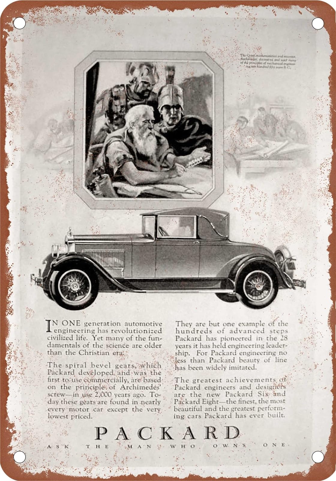 Miaomansenstore Metal Sign - 1927 Packard Vintage Ad 32 - Old Retro Rusty Look Home Decor