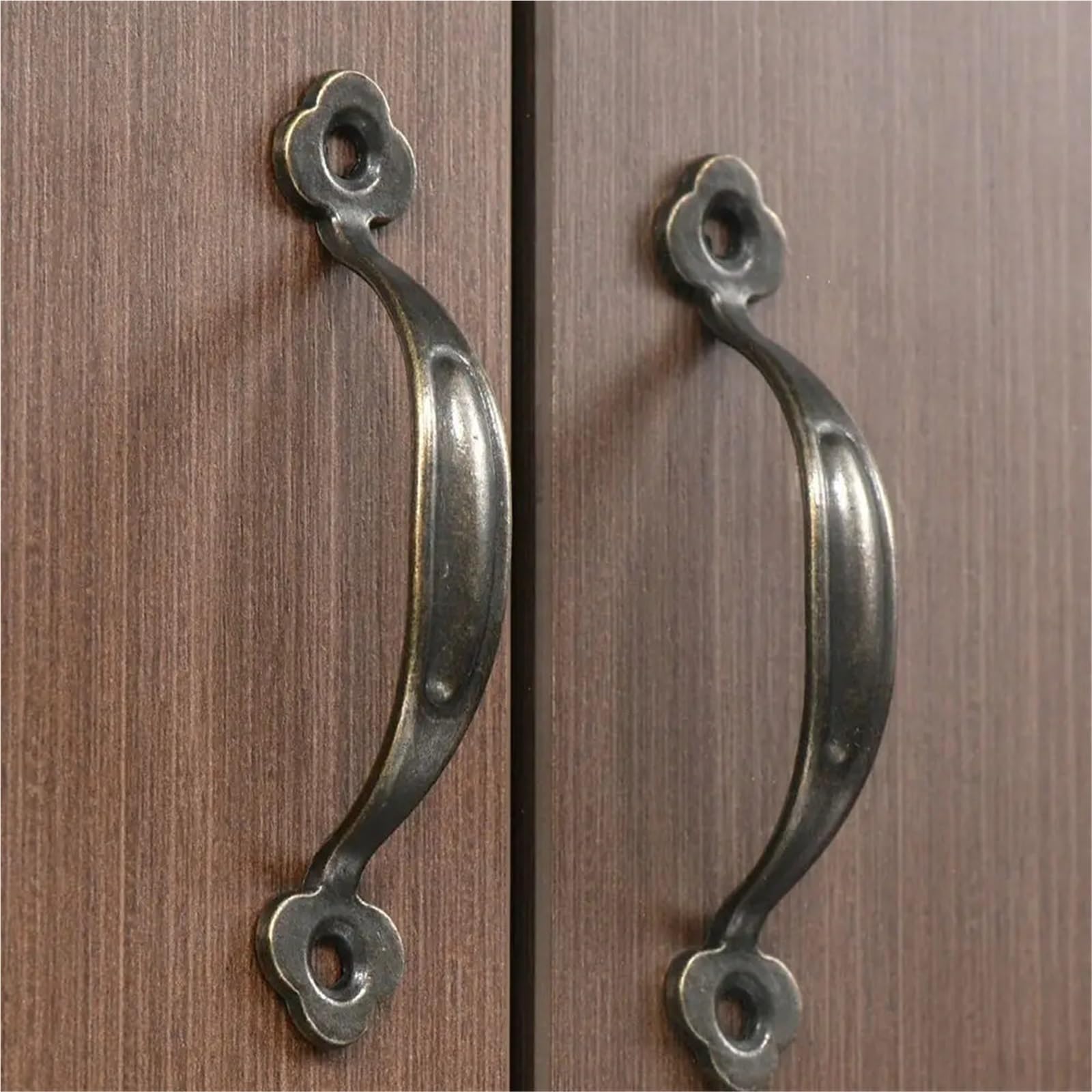 10 Pcs Antique Door Handles Bronze Drawer Pulls Wardrobe Jewelry Box Furniture(14.3cm-Black)