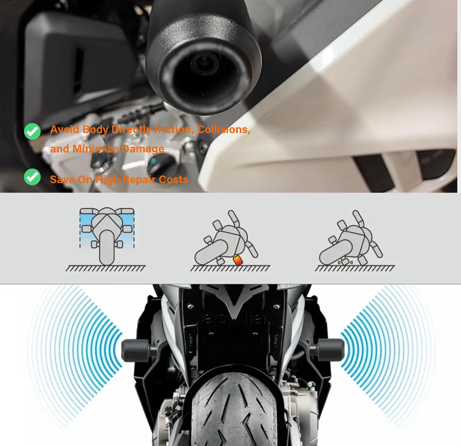 Cursori Telaio Moto Crash Bar Motore Slider Anti-Crash Guard Protector Fit per CFMOTO 675SS 675SR 675SR-R CF MOTO Accessori
