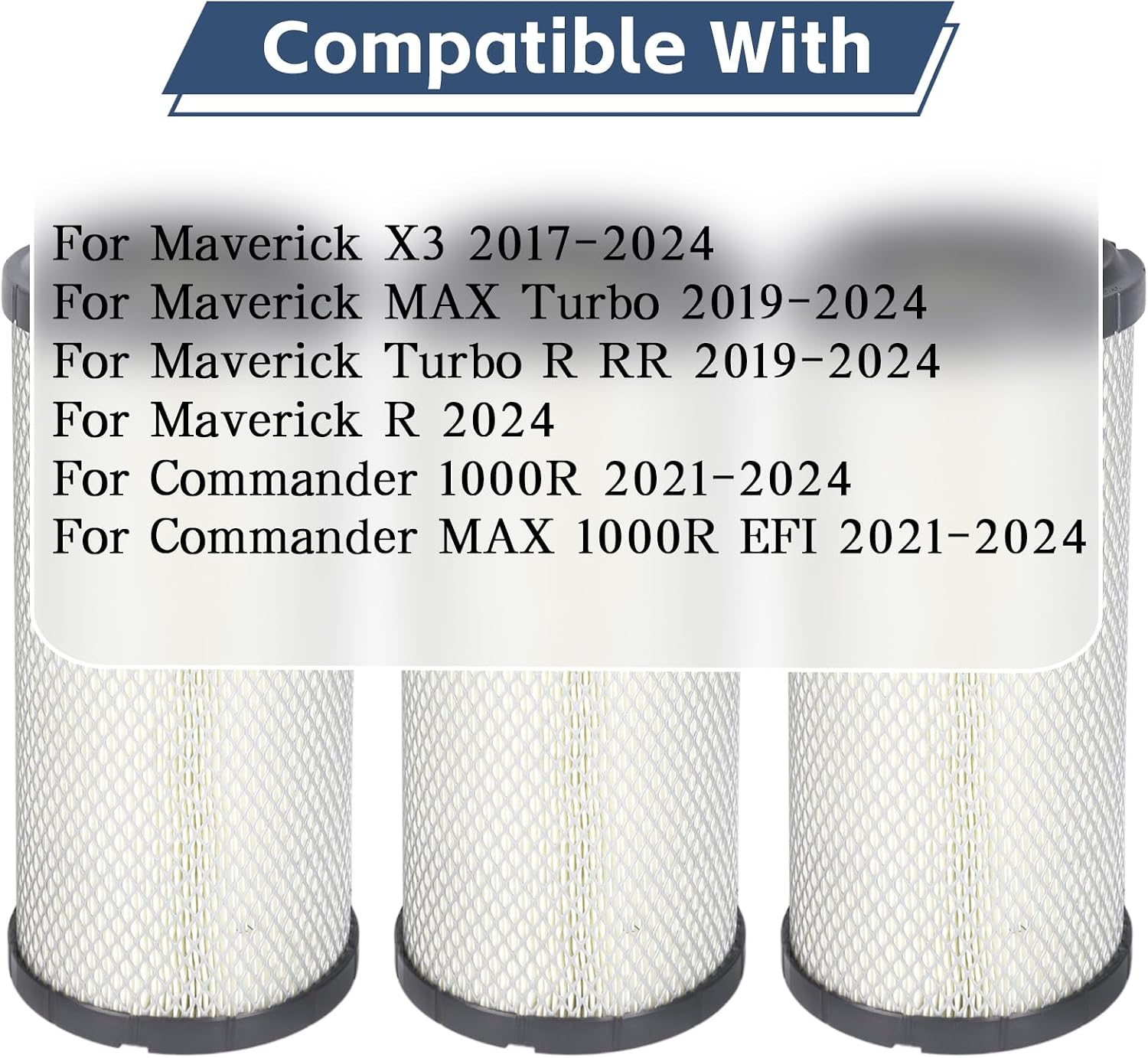 3 Pack 715900422 Air filters For Can-Am Maverick X3 2017-2024 Maverick MAX Turbo R RR Maverick Sport 1000R Commander MAX 1000R DS RS XDS XMR XRS