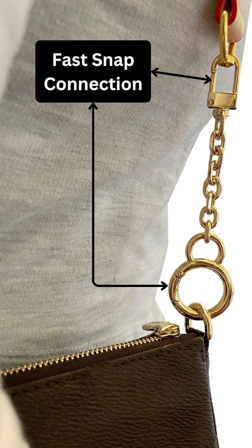 Bag Charm Bag Strap Extender Gold Metal Accessory [Set of 2 Pieces] for Women Handbag - 9mmMiniRoloSmall 4.5" - Image 5