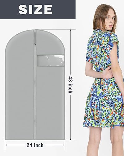 Miniatura 2 de Bolsas de ropa de 24 x 43 pulgadas, 9 paquetes de PEVA (70GSM) bolsas de traje para trajes de almacenamiento, camisetas y chaquetas, fundas de traje