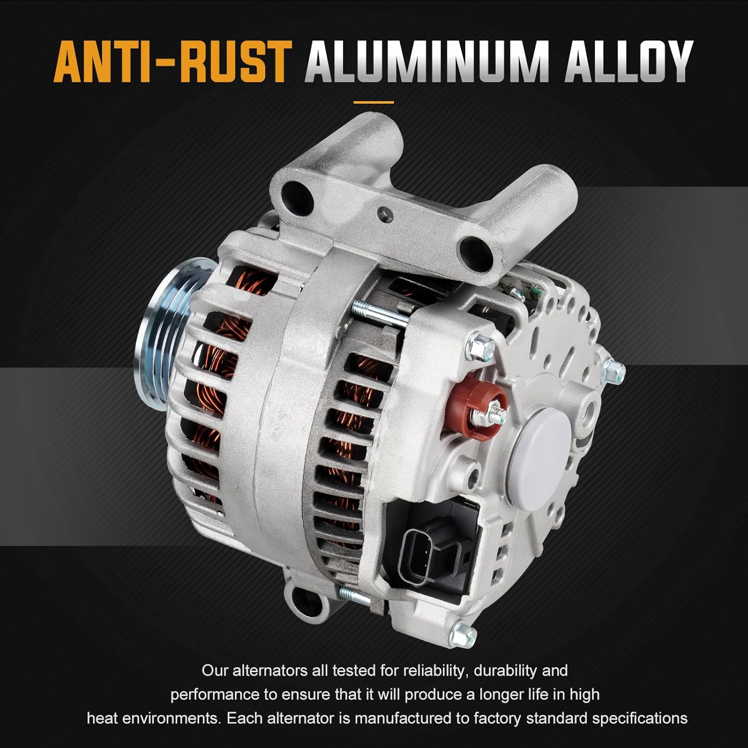 New Alternator for 3.0 3L Ford Escape 2001 2002 2003 2004, 2001-2004 Mazda Tribute 3.0 3L Replace# AFD0073, 1L8U-10300-CD, ALT-1607, 112961, AJ03-18-300A