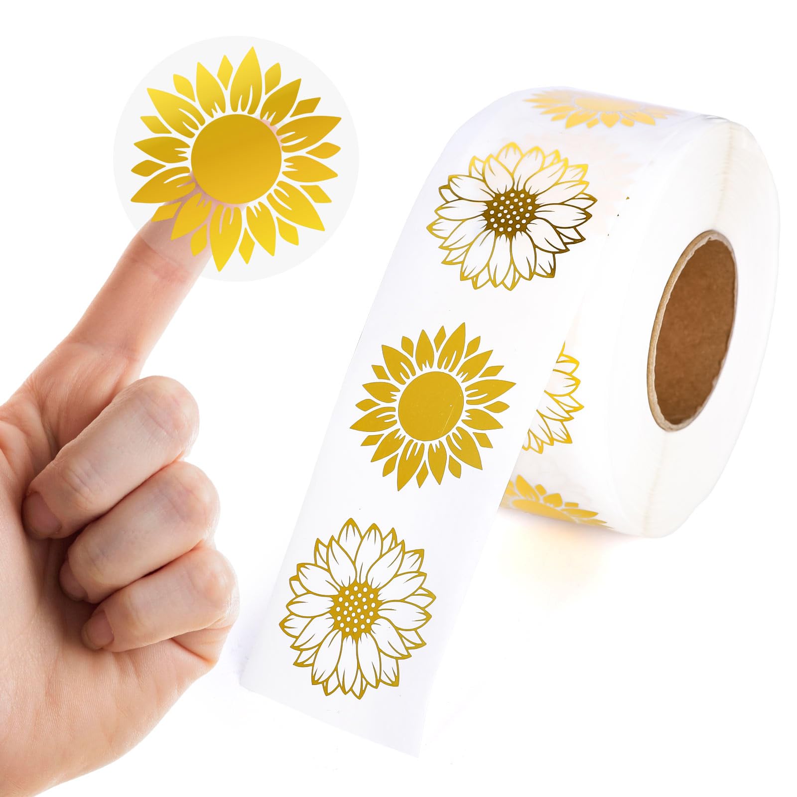 Autocollants transparents tournesol feuille d'or scrapbooking enveloppe décoration manuelle
