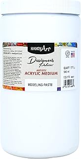 Handy Art Modeling Paste, 32 oz, Opaque White Finish, Creates 3D Sculptural Texture & Impasto Effects, Artist Quality Medium Dries Hard & Sandable, Certified Safe & AP Non-Toxic, Made in USA